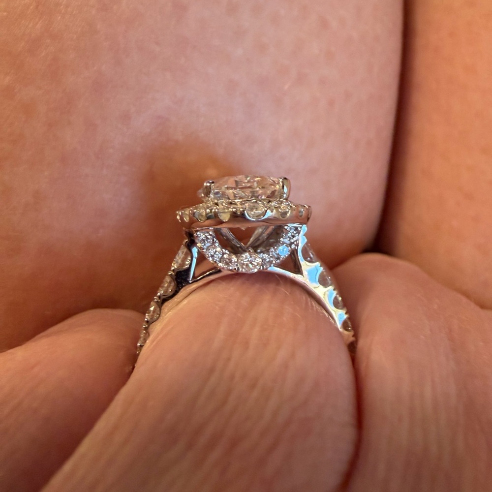 14k White Gold 4.80 CTW Lab Grown Diamond Ring - Picture 8 of 9